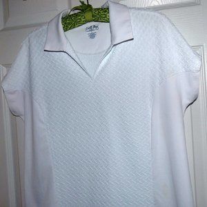 Coral Bay L CAP Sleeve Golf Top White Immaculate Condition Women's
